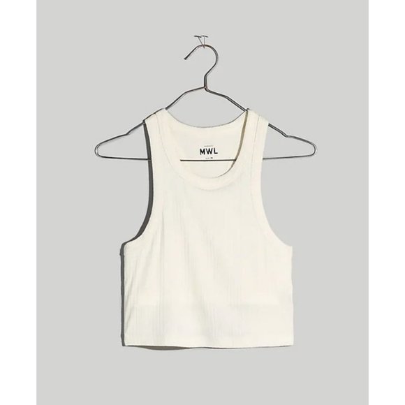 Madewell $48 Variegated Rib Drop Top Lighthouse Size M NJ129 - Picture 1 of 7